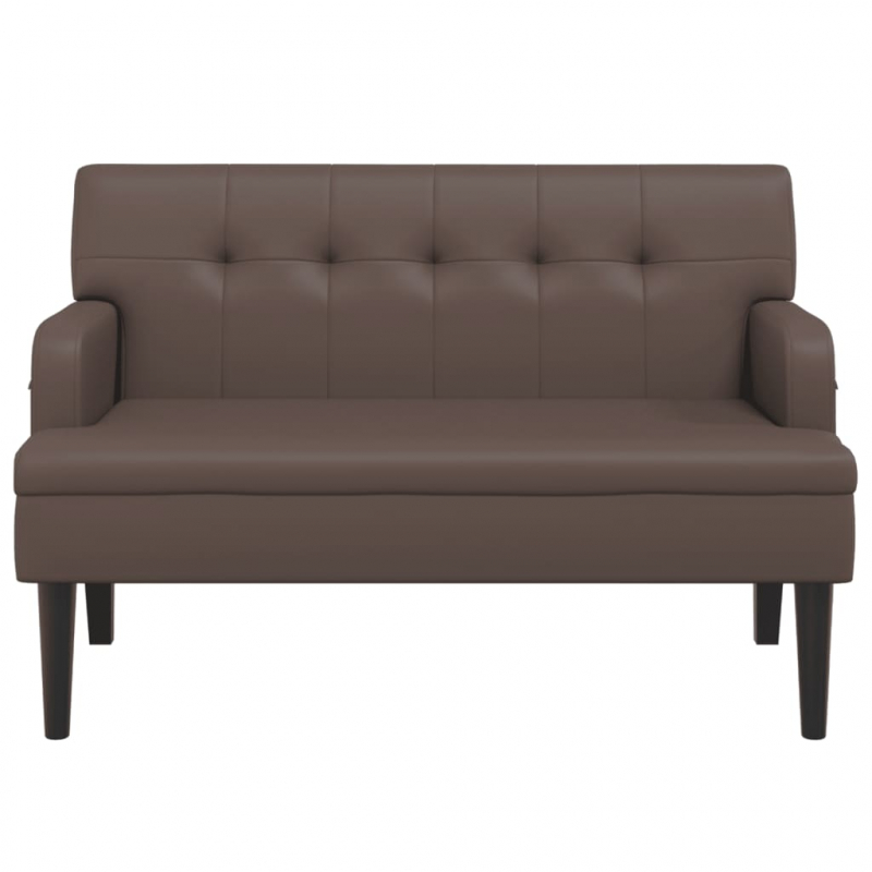 Sitzbank mit Rückenlehne Braun 112x65,5x75 cm Kunstleder