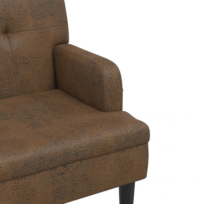 Sitzbank mit Rückenlehne Braun 112x65,5x75 cm Wildleder-Optik