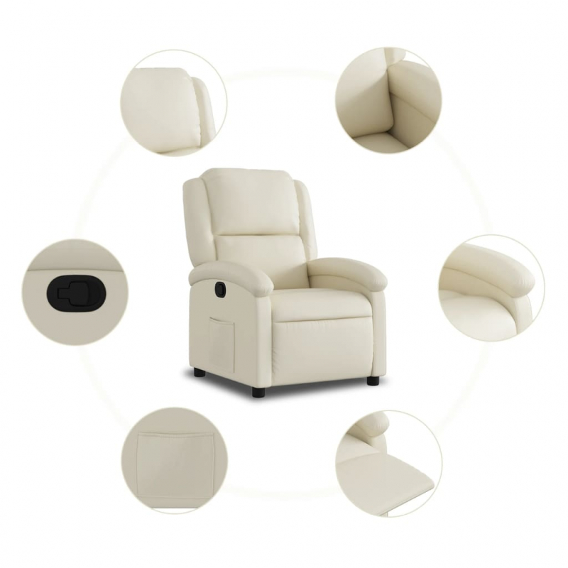 Relaxsessel Creme Kunstleder