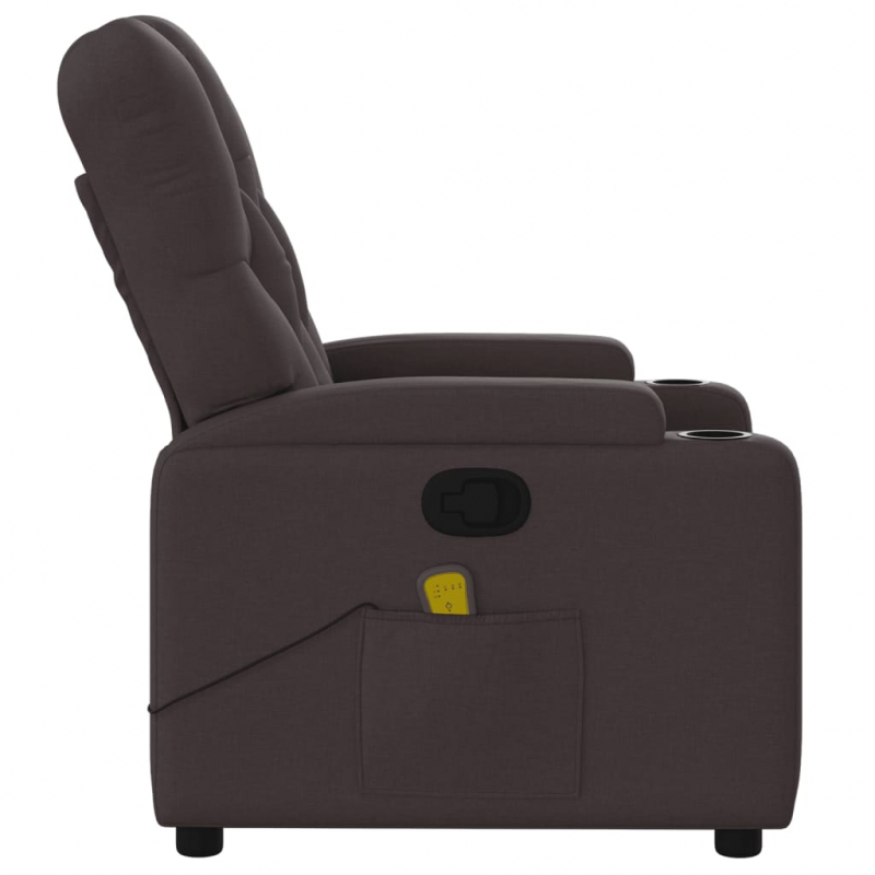 Massagesessel Dunkelbraun Stoff