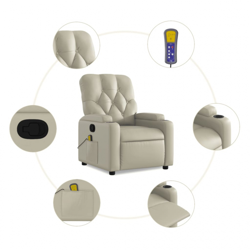 Massagesessel Creme Kunstleder