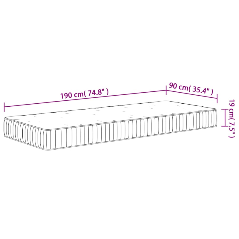 Matratze Taschenfederkern Mittel 90x190 cm