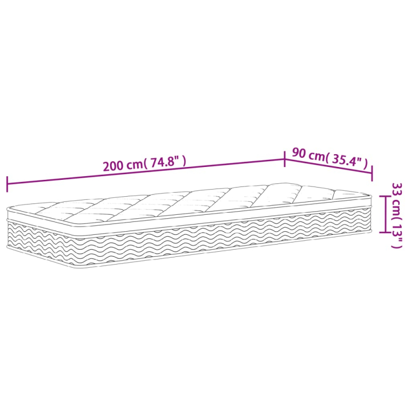 Matratze Taschenfederkern Medium Plus 90x200 cm