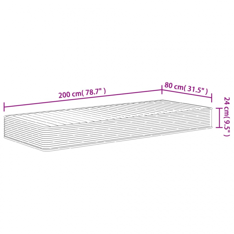 Matratze Schaumstoff Mittelweich 80x200 cm