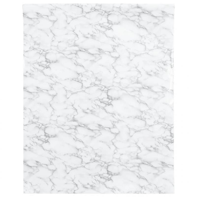 Möbelfolien Selbstklebend Marmor-Optik Weiß 90x500 cm PVC