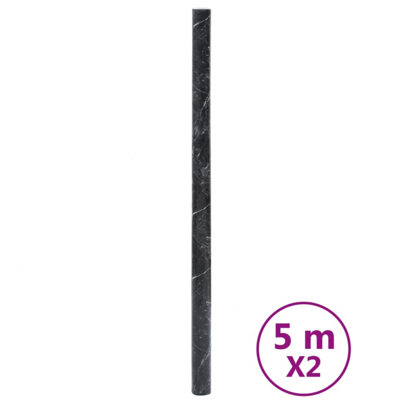 Möbelfolien Selbstklebend Marmor-Optik Schwarz 90x500 cm PVC