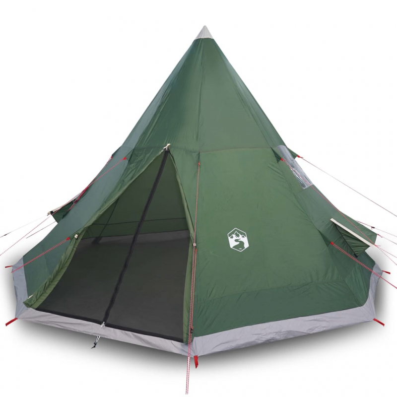 Campingzelt 4 Personen Grün 367x367x259 cm 185T Taft