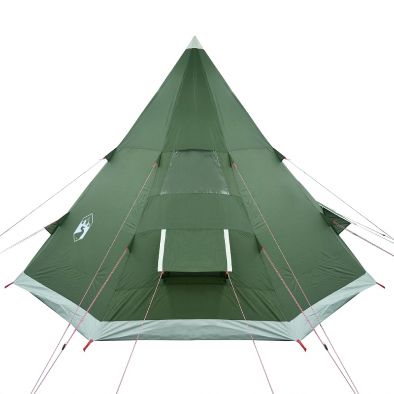 Campingzelt 4 Personen Grün 367x367x259 cm 185T Taft