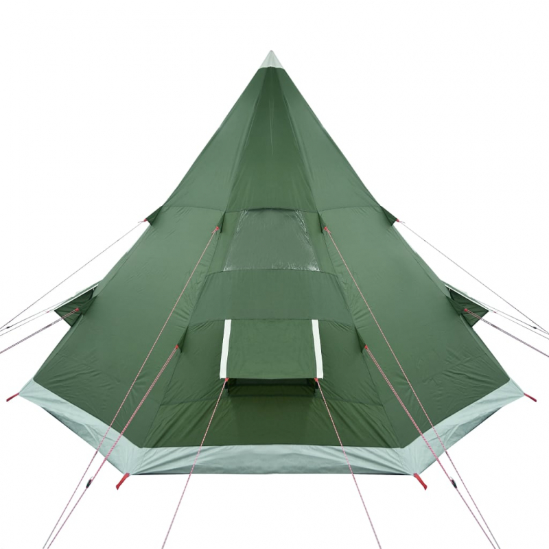 Campingzelt 4 Personen Grün 367x367x259 cm 185T Taft