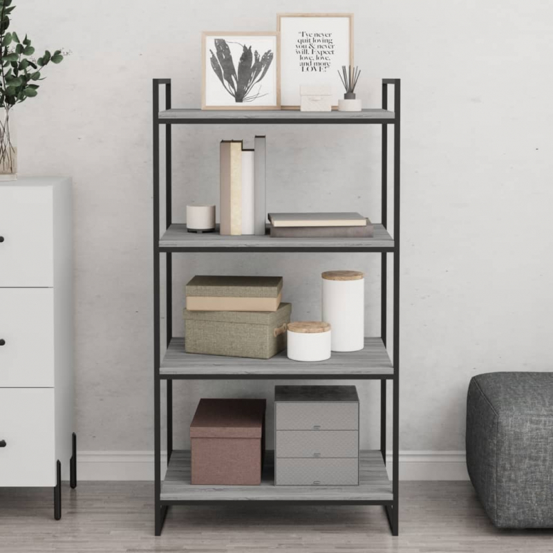 Wandregale 4 Stk. Grau Sonoma 60x50x1,5 cm Holzwerkstoff
