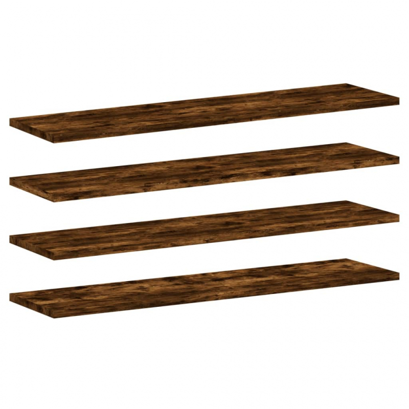 Wandregale 4 Stk. Räuchereiche 80x20x1,5 cm Holzwerkstoff