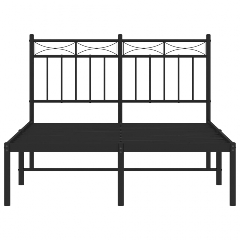 Bettgestell mit Kopfteil Metall Schwarz 120x190 cm
