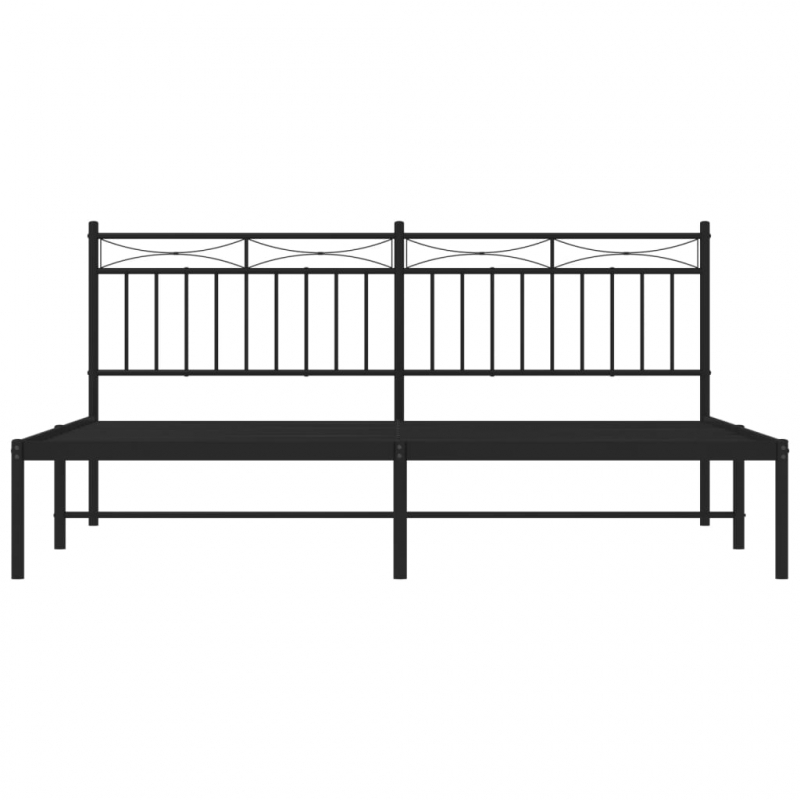 Bettgestell mit Kopfteil Metall Schwarz 180x200 cm