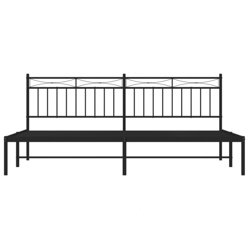 Bettgestell mit Kopfteil Metall Schwarz 193x203 cm