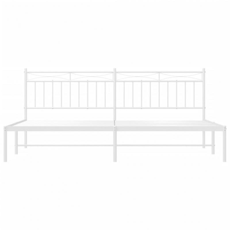 Bettgestell mit Kopfteil Metall Weiß 193x203 cm