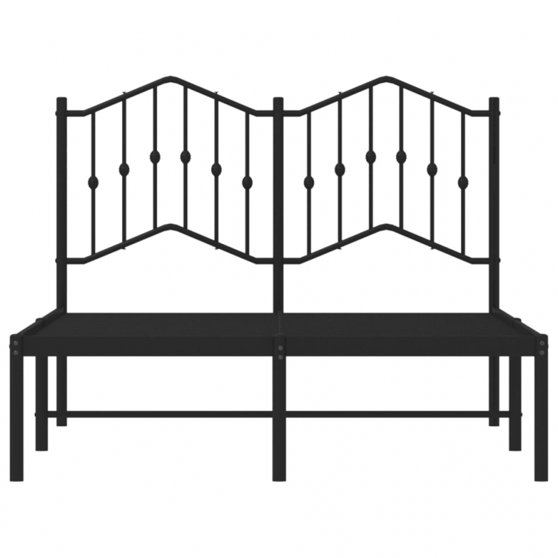 Bettgestell mit Kopfteil Metall Schwarz 120x190 cm