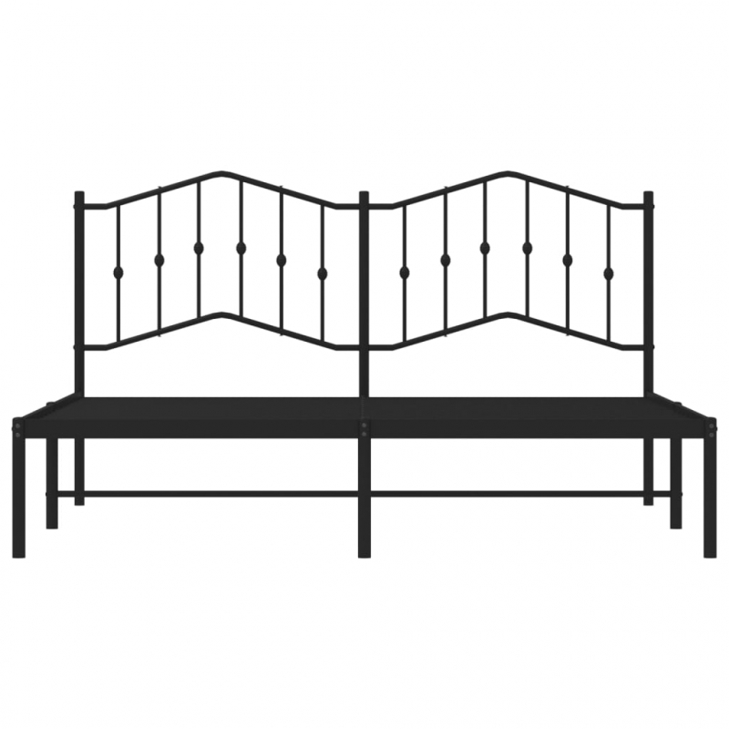 Bettgestell mit Kopfteil Metall Schwarz 183x213 cm