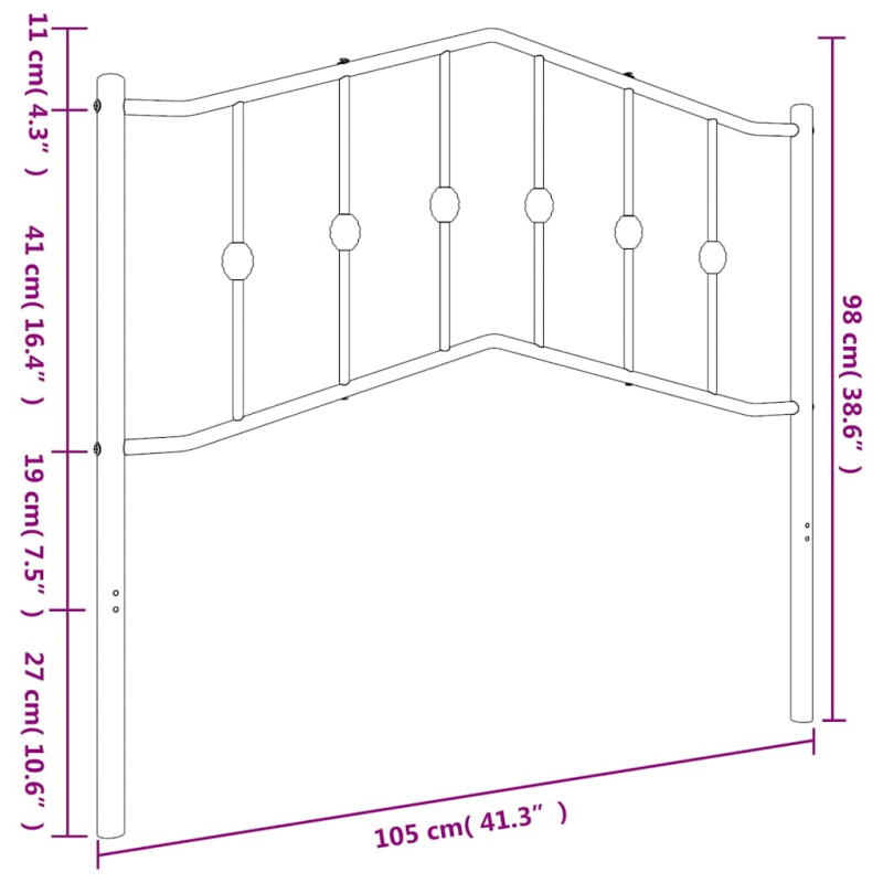 Kopfteil Metall Weiß 100 cm