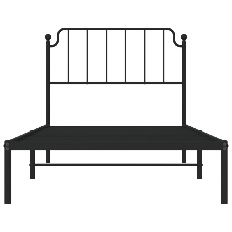 Bettgestell mit Kopfteil Metall Schwarz 100x200 cm