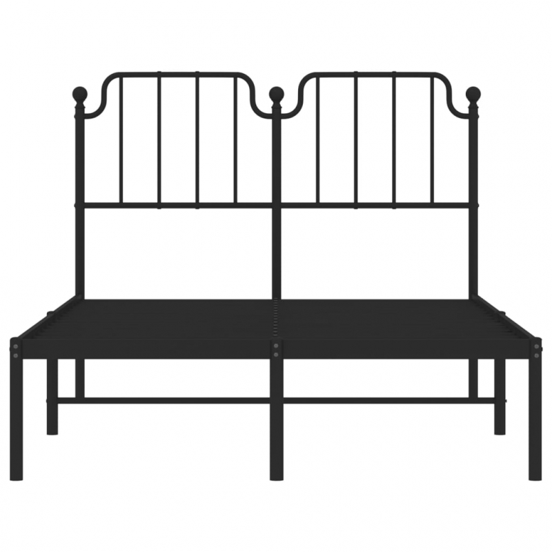 Bettgestell mit Kopfteil Metall Schwarz 120x190 cm