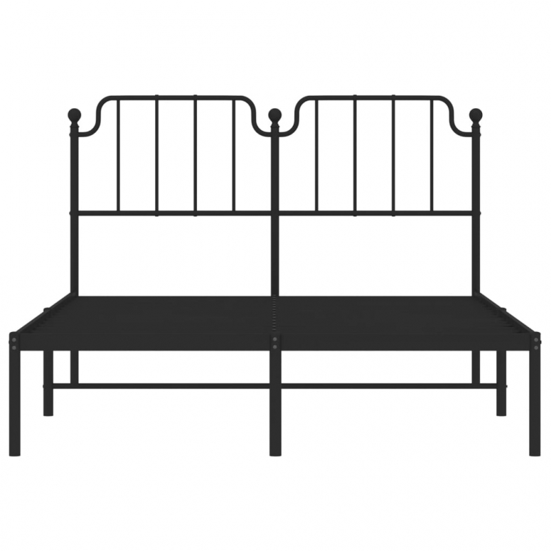 Bettgestell mit Kopfteil Metall Schwarz 140x190 cm