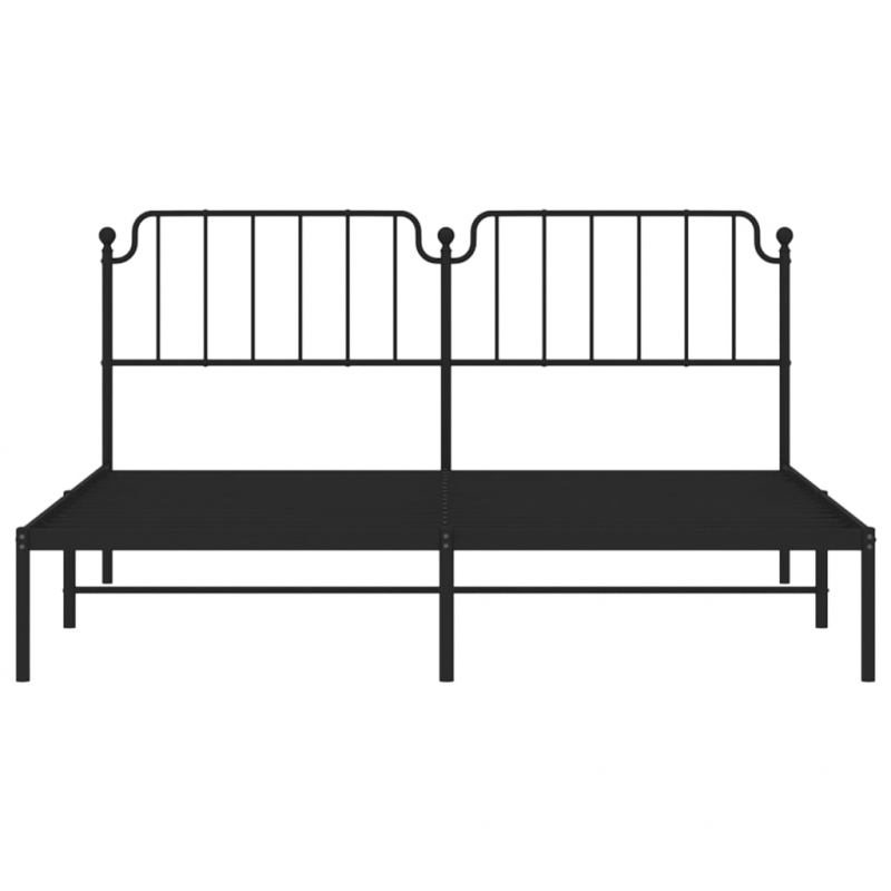 Bettgestell mit Kopfteil Metall Schwarz 183x213 cm