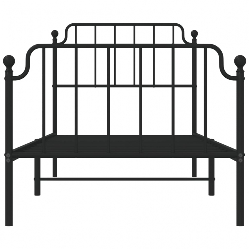 Bettgestell mit Kopf- und Fußteil Metall Schwarz 90x200 cm