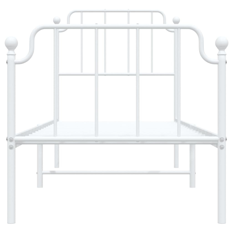 Bettgestell mit Kopf- und Fußteil Metall Weiß 80x200 cm