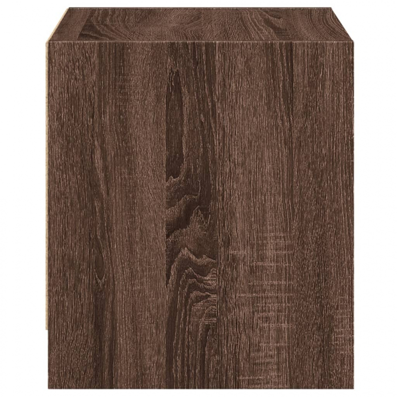 Nachttische mit Glastüren 2 Stk. Braun Eichen-Optik 35x37x42 cm