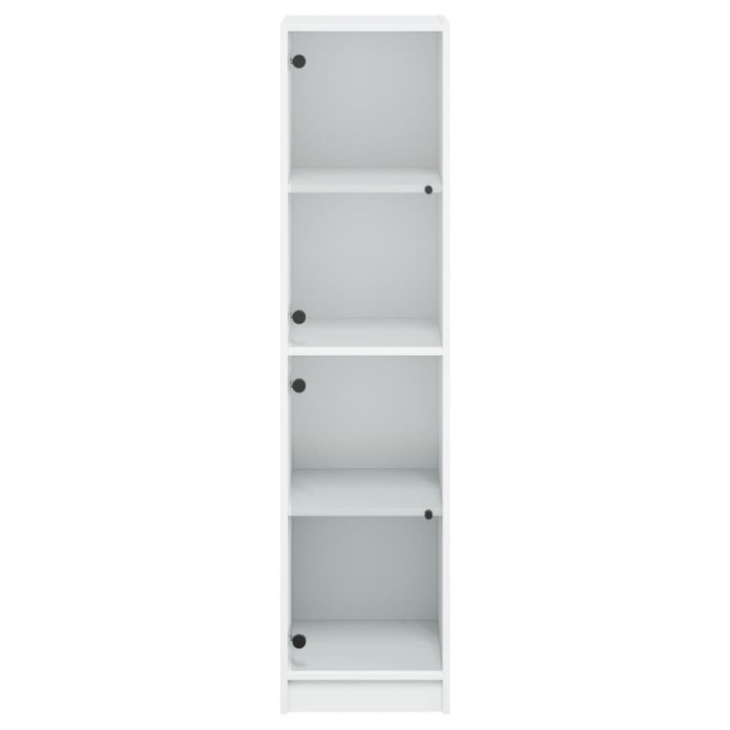 Highboard mit Glastüren Weiß 35x37x142 cm