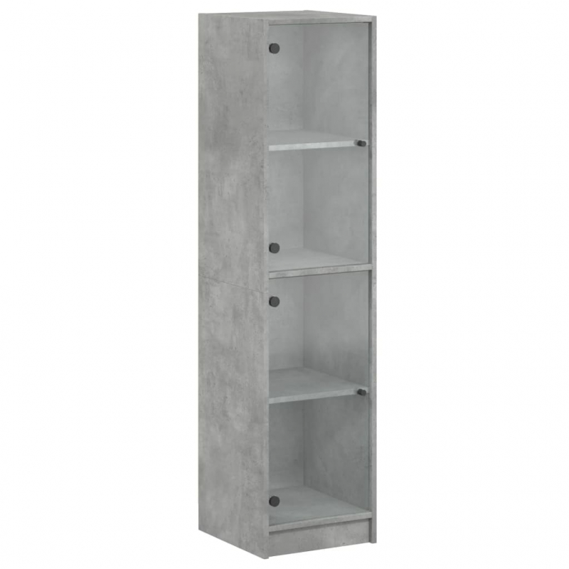 Highboard mit Glastüren Betongrau 35x37x142 cm