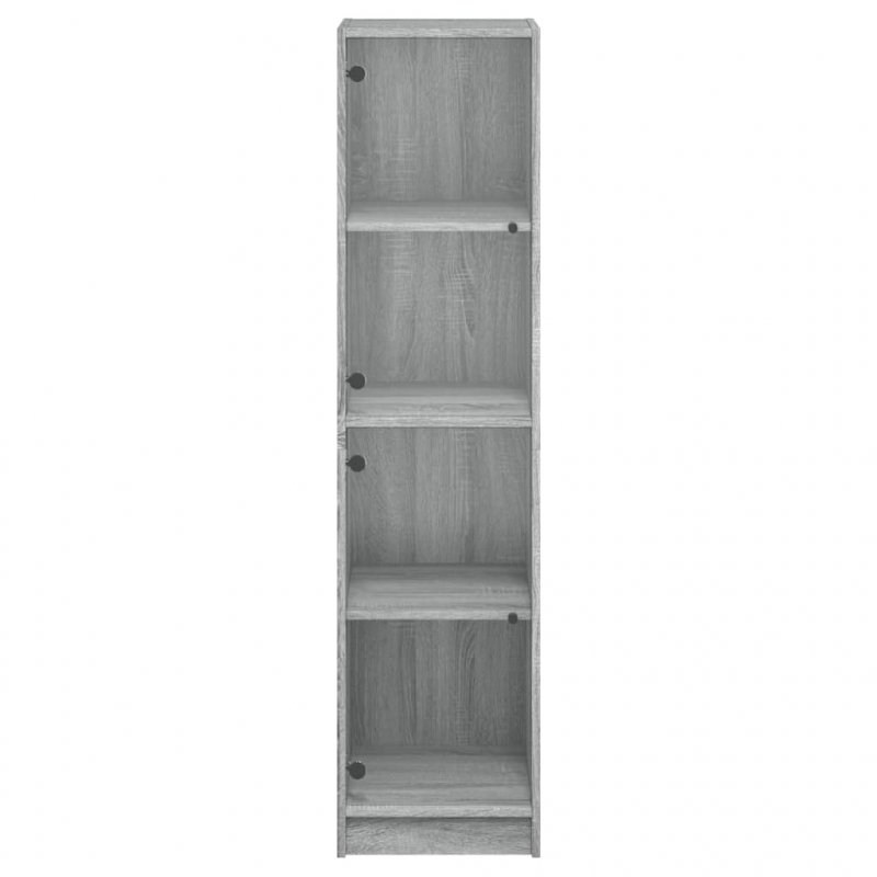 Highboard mit Glastüren Grau Sonoma 35x37x142 cm