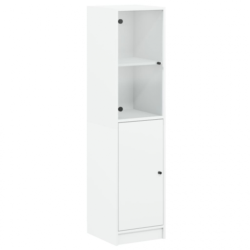 Highboard mit Glastür Weiß 35x37x142 cm