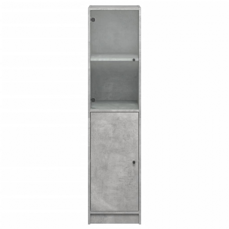 Highboard mit Glastür Betongrau 35x37x142 cm