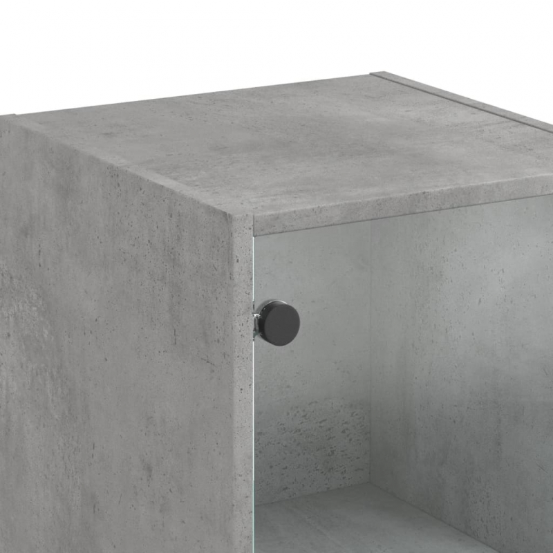 Highboard mit Glastür Betongrau 35x37x142 cm