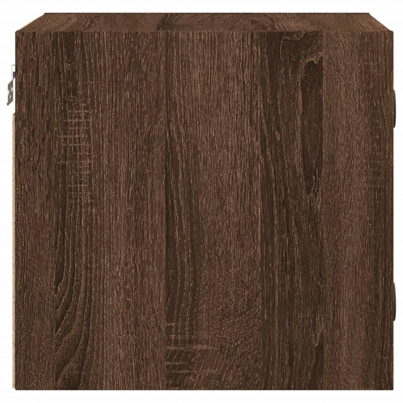 Nachttische mit Glastüren 2 Stk. Braun Eichen-Optik 35x37x35 cm