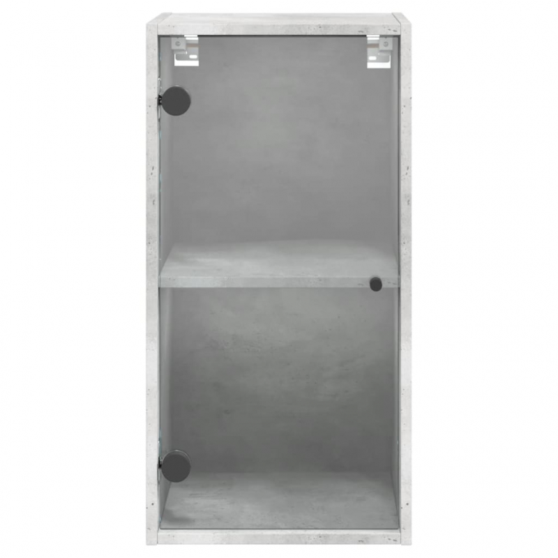 Wandschrank mit Glastüren Betongrau 35x37x68,5 cm