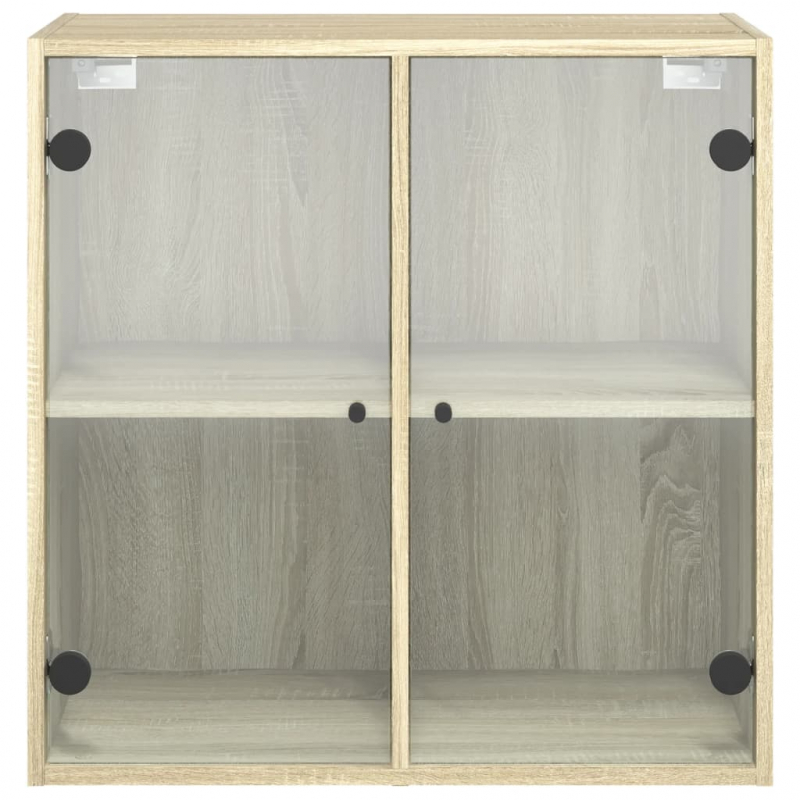 Wandschrank mit Glastüren Sonoma-Eiche 68x37x68,5 cm