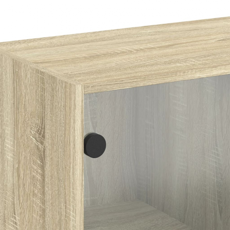 Wandschrank mit Glastüren Sonoma-Eiche 68x37x68,5 cm