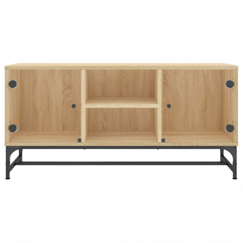 TV-Schrank mit Glastüren Sonoma-Eiche 102x37x50 cm