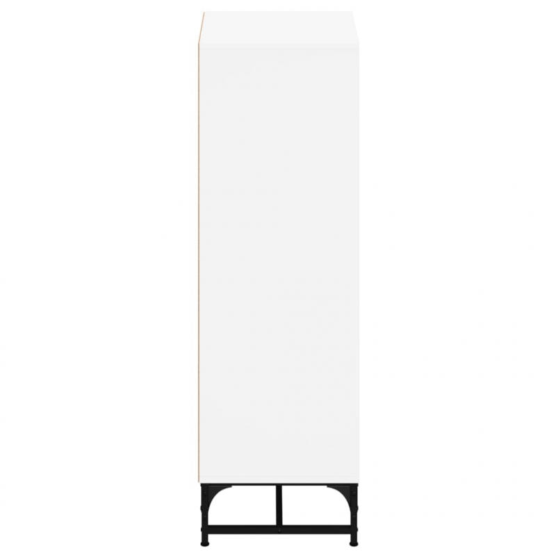 Highboard mit Glastüren Weiß 35x37x120 cm