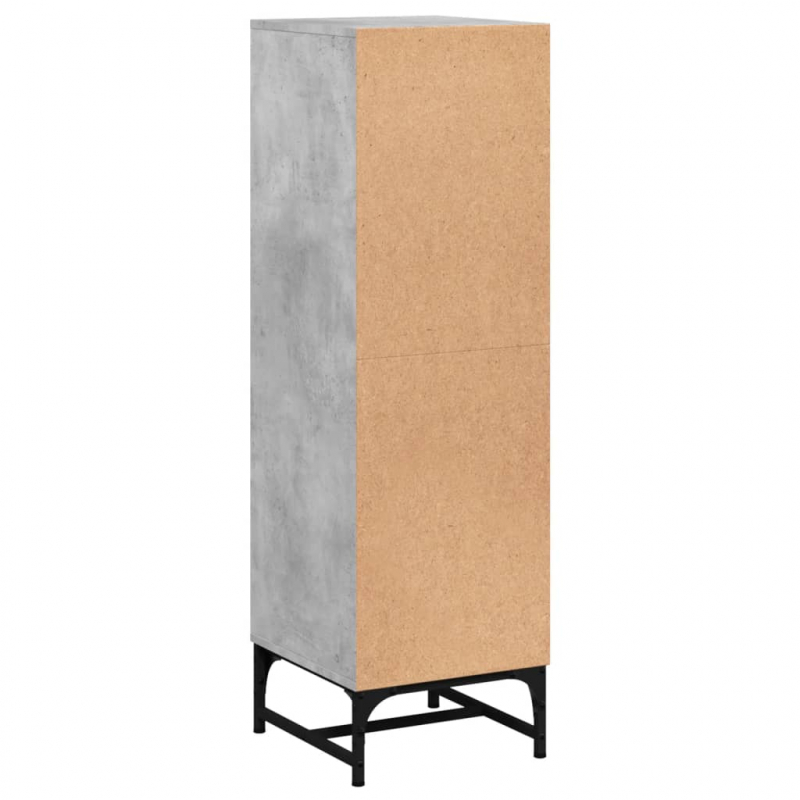 Highboard mit Glastüren Betongrau 35x37x120 cm