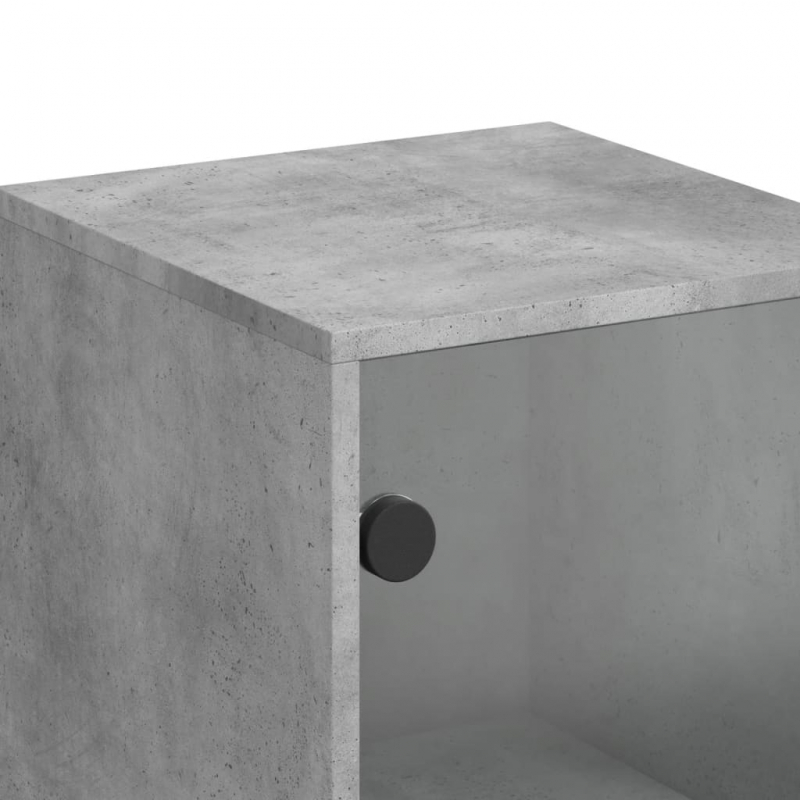 Highboard mit Glastüren Betongrau 35x37x120 cm