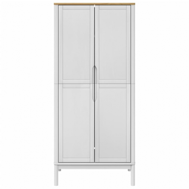 Kleiderschrank FLORO Weiß 77x53x171 cm Massivholz Kiefer