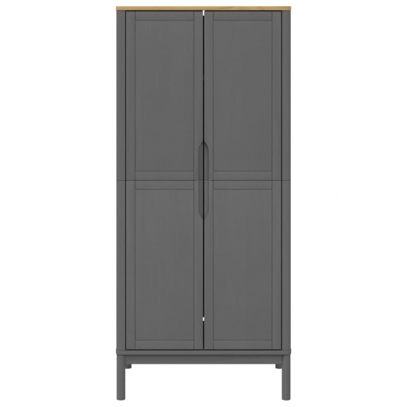 Kleiderschrank FLORO Grau 77x53x171 cm Massivholz Kiefer