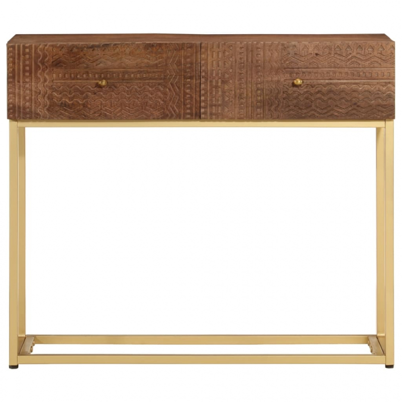 Konsolentisch 90x30x76 cm Massivholz Mango und Eisen