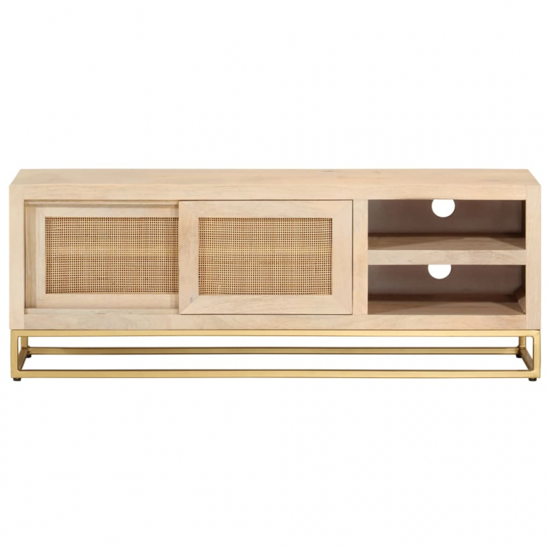 TV-Schrank 110x30x40 cm Massivholz Mango und Eisen