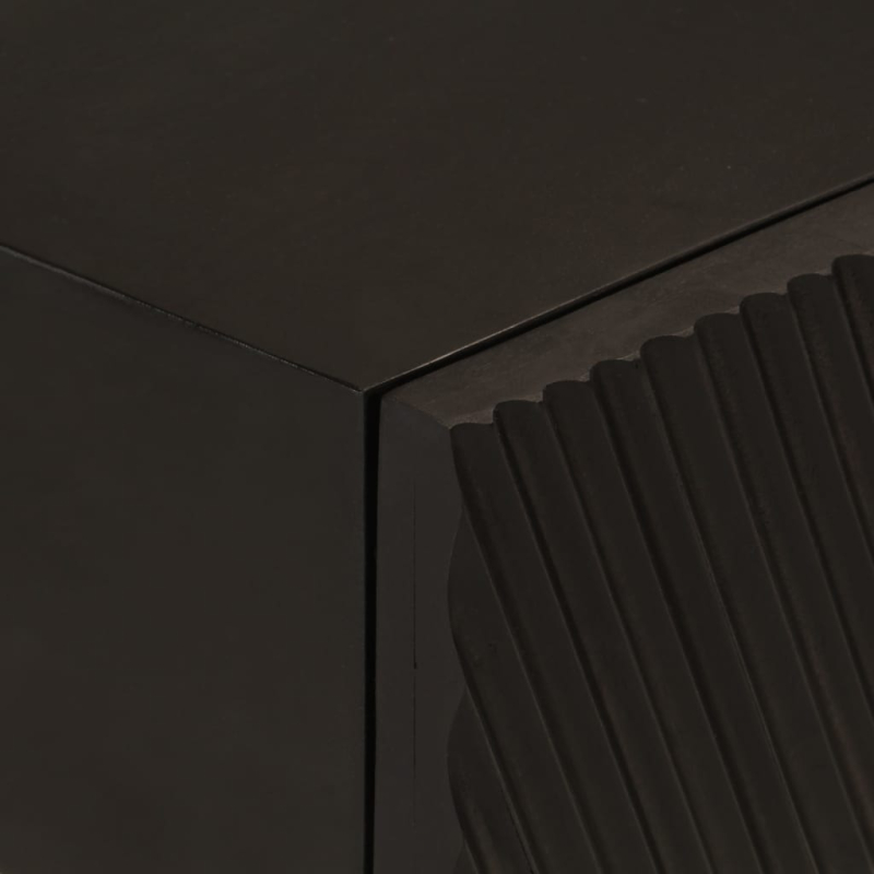 Konsolentisch Schwarz 90x30x76 cm Massivholz Mango und Eisen
