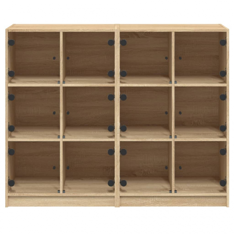 Bücherregal mit Türen Sonoma-Eiche 136x37x109 cm Holzwerkstoff