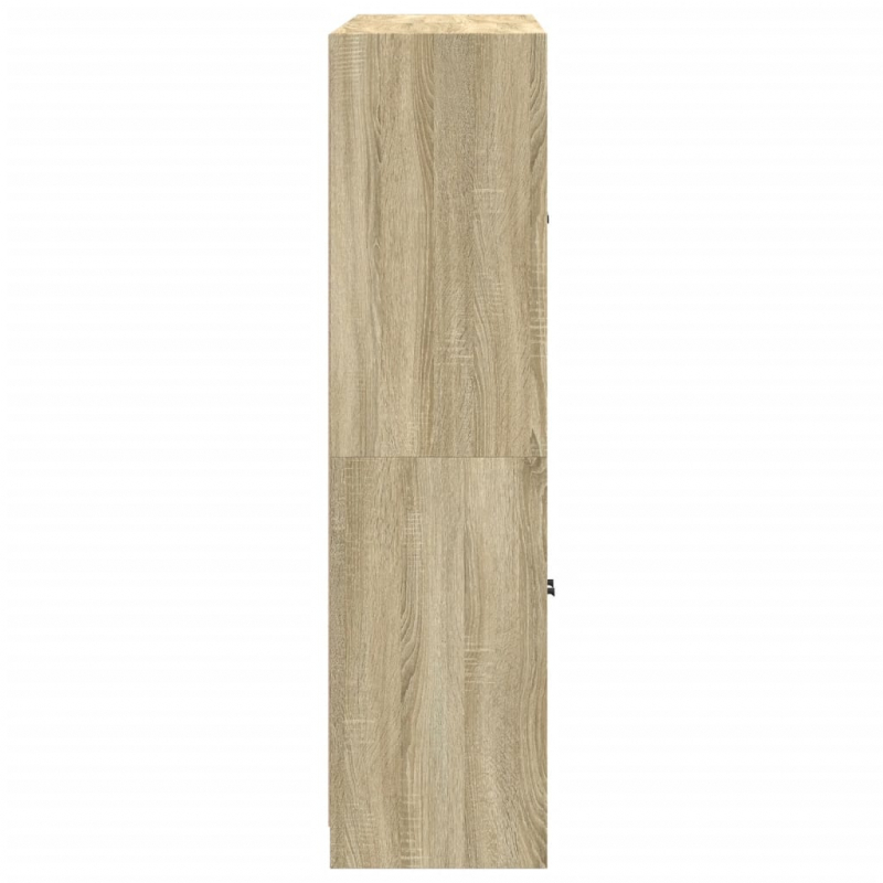 Bücherschrank mit Türen Sonoma-Eiche 136x37x142cm Holzwerkstoff